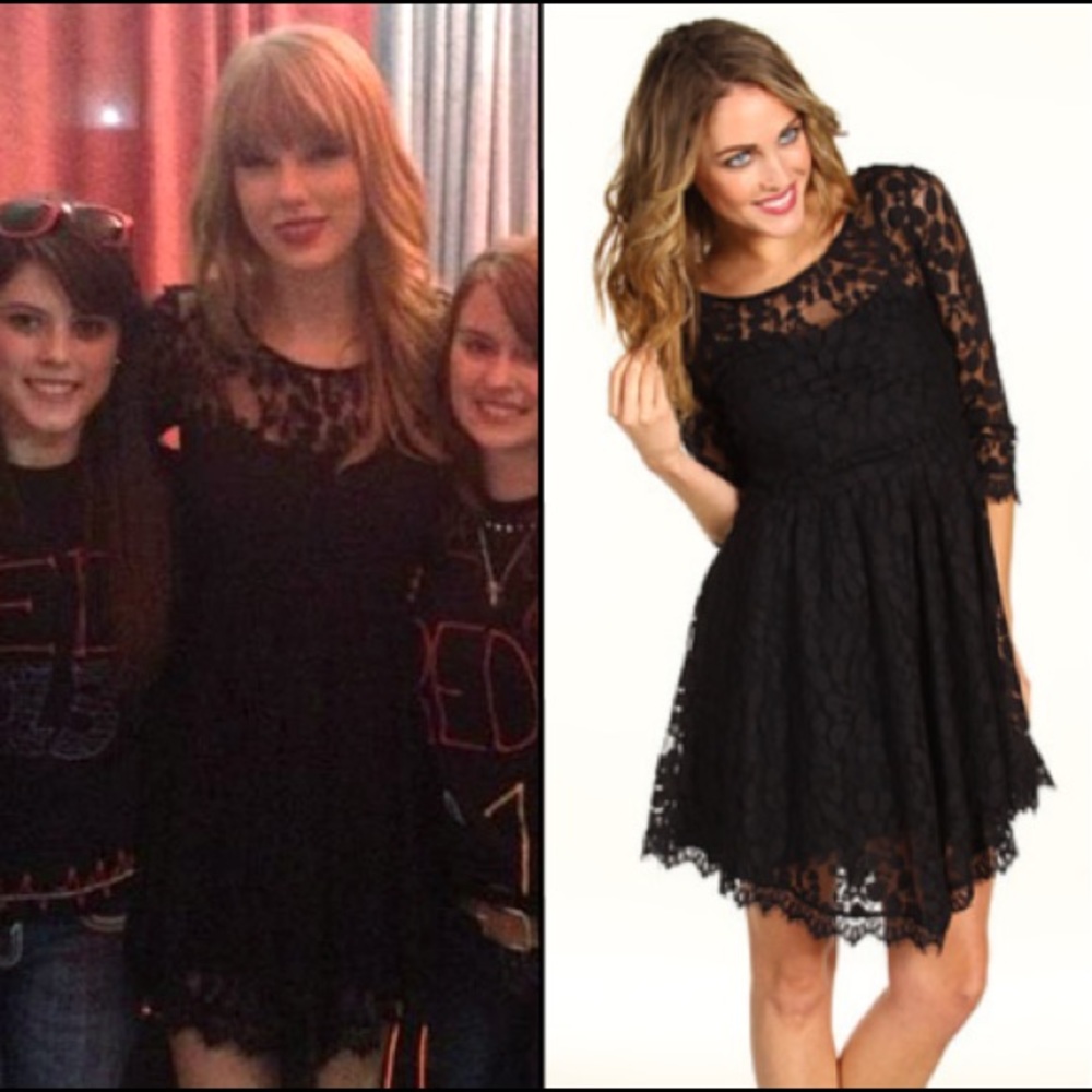 Taylor Swift Free People Black Lace Dress